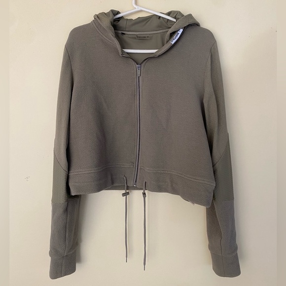 Gymshark Jackets & Coats Gymshark Olive Green Bomber Hoodie Jacket